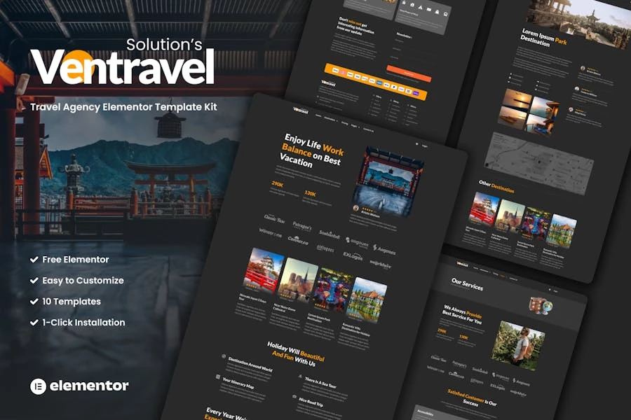 Ventravel – Template Kit Elementor para Agencia de viajes