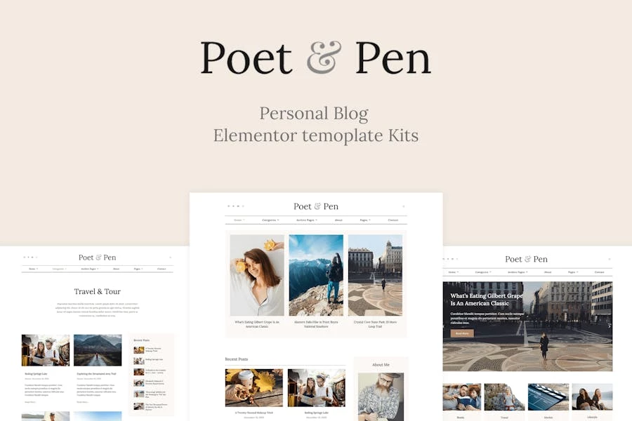 Poeta y pluma – Template Kit de Elementor de blog personal