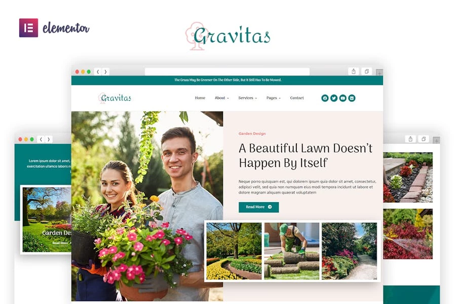 Gravitas – Template Kit Elementor para diseño de jardines y paisajes