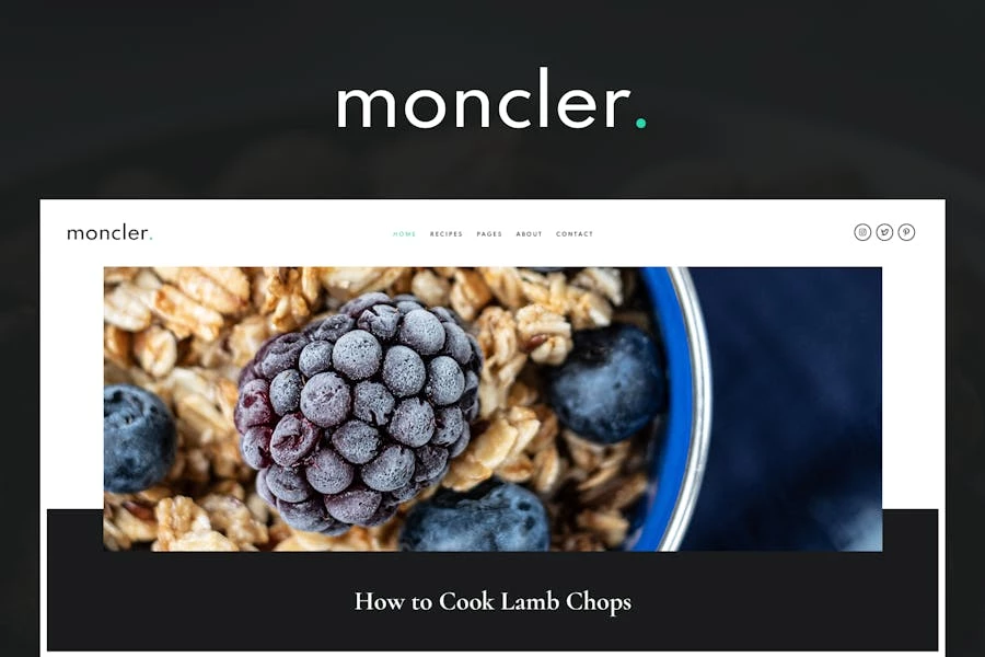 Moncler – Kit de plantillas Elementor para blogs de comida