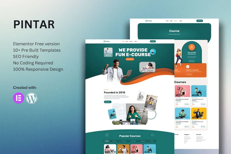 Pintar – Kit de plantillas Elementor para cursos en línea