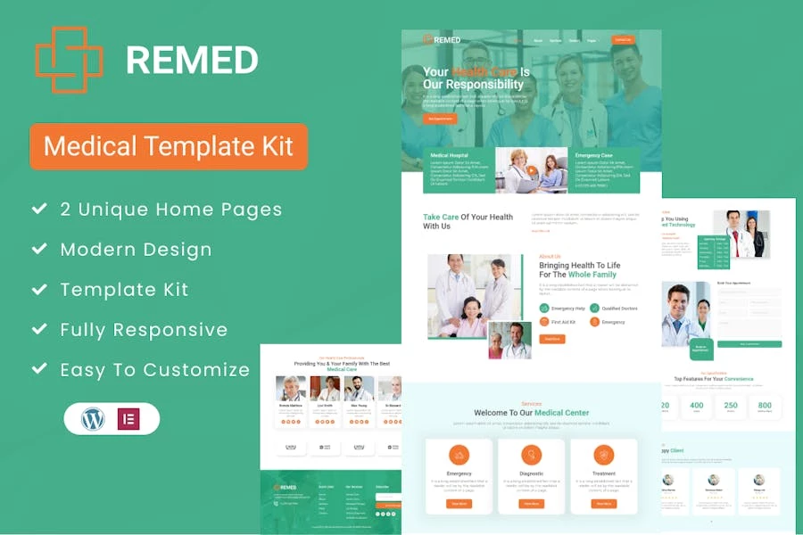 Remed – Template Kit Elementor para clínicas médicas