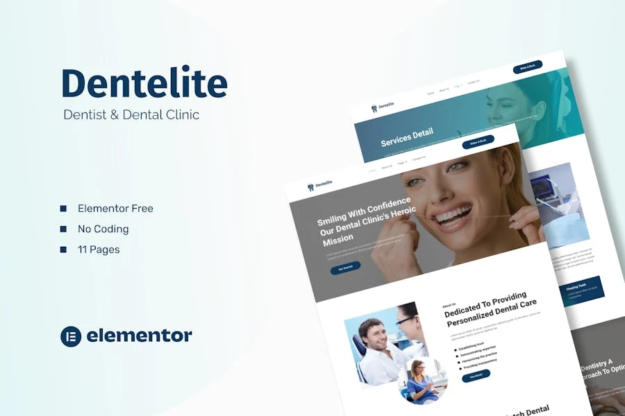 Dentelite – Template Kit Elementor para dentistas y clínicas dentales