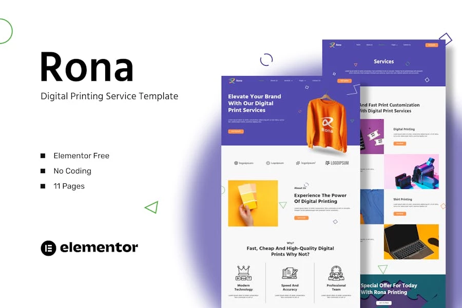 Rona – Template Kit para servicios de impresión digital