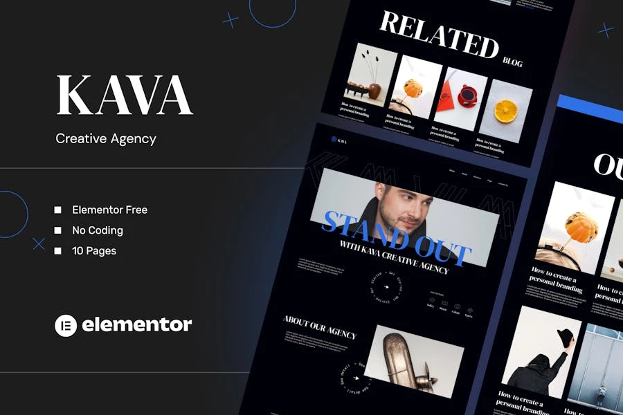 Kava – Template Kits Elementor para Agencia creativas