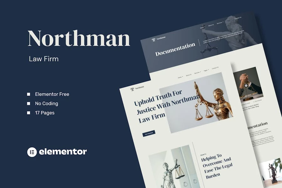 Northman – Template Kit Elementor para bufete de abogados