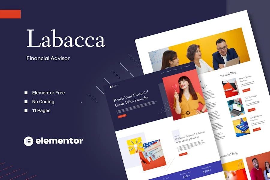 Labacca – Template Kit Elementor para asesores financieros