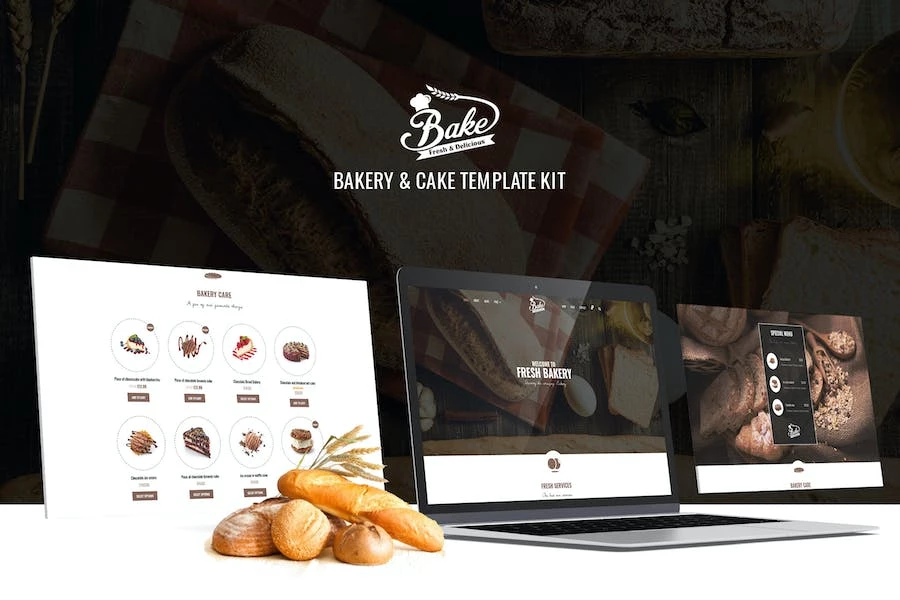 Bake – Template Kit Elementor para panaderías y pasteles