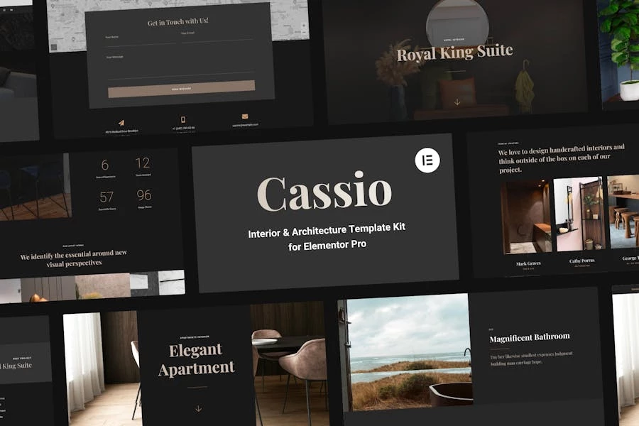 Cassio – Kit de plantillas Elementor Pro para interiores y arquitectura