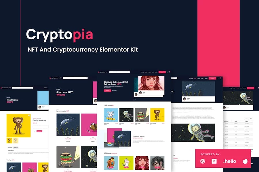 Cryptopia – Template Kit NFT Crypto Sales Elementor
