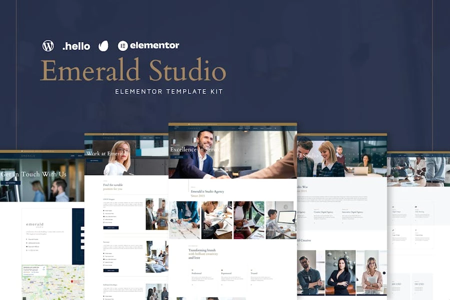 Emerald Studio – Template Kit de Elementor para agencias digitales
