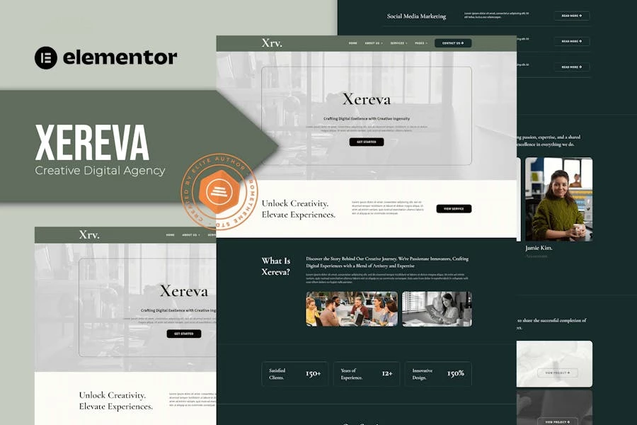 Xereva – Kit de plantillas Elementor para Agencia Digital Creativa