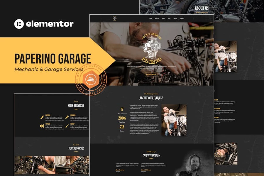 Paperino Garage – Template Kit elementos mecánicos