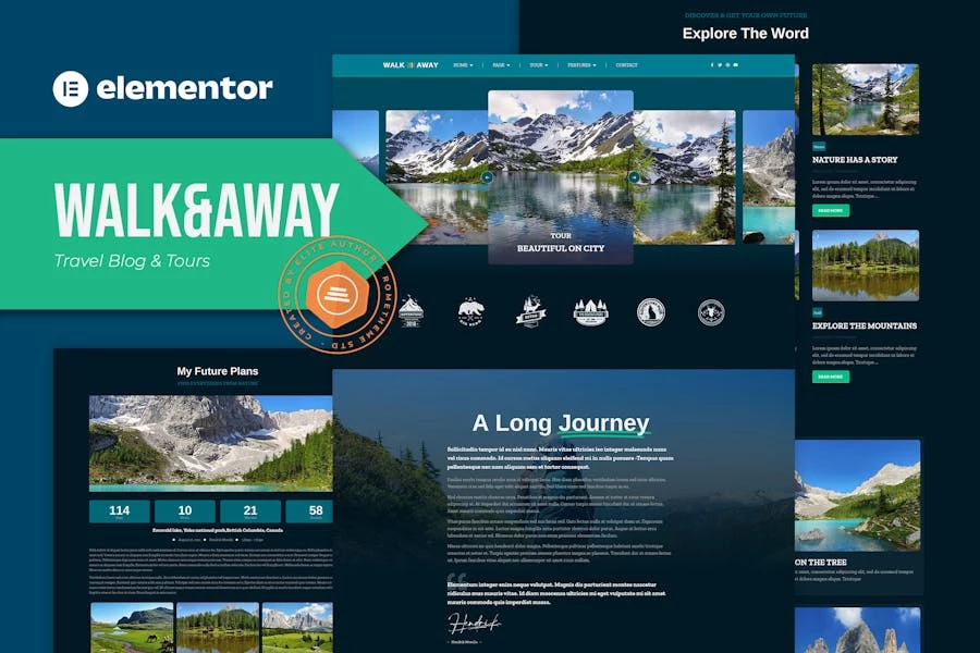 Walk&Away – Template Kit Elementor para blog de viajes y recorridos