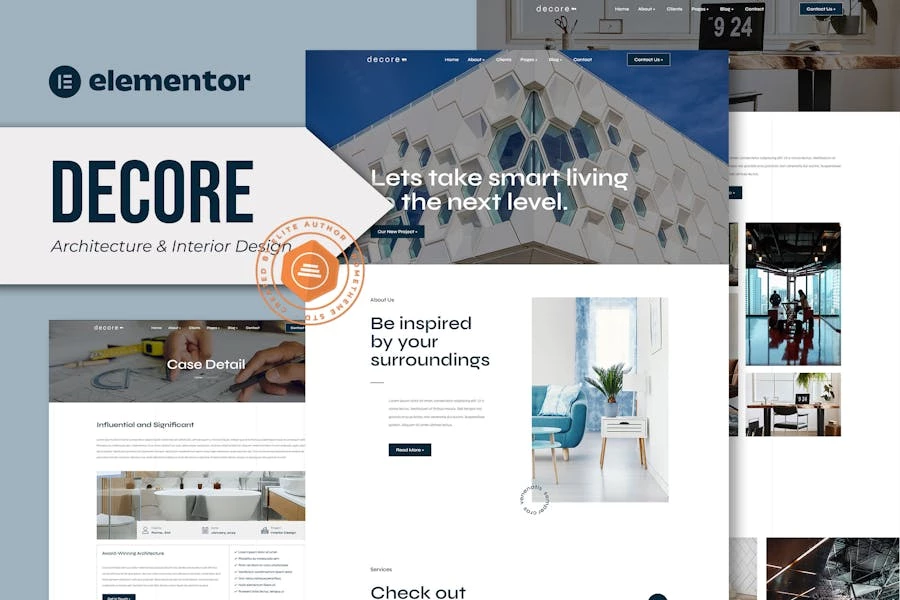 Decore – Template Kit Elementor Pro para arquitectura y diseño de interiores