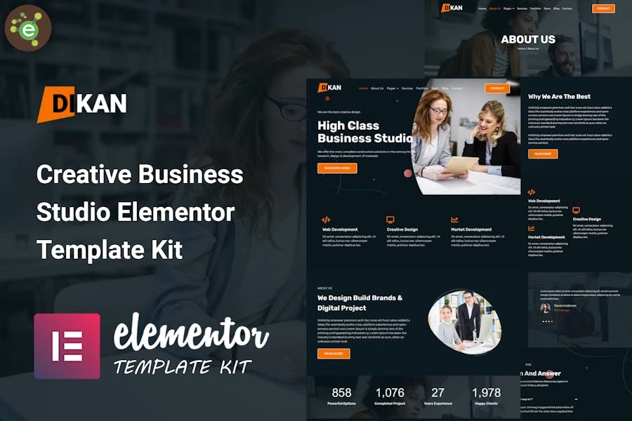 Dikan – Template Kit Elementor de Creative Business Studio