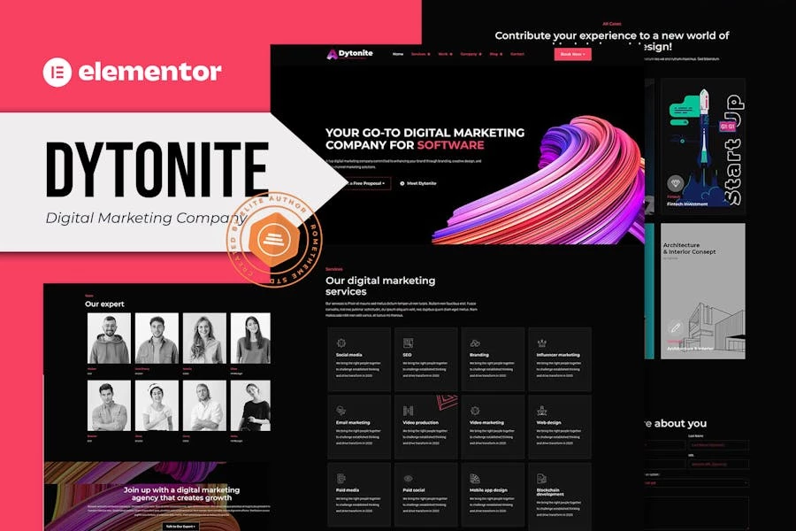 Dytonite – Template Kit Elementor Pro para empresas de marketing digital