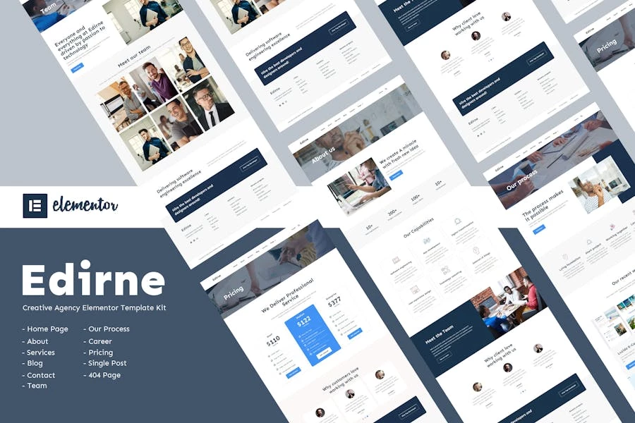 Edirne – Template Kit Elementor de servicios digitales