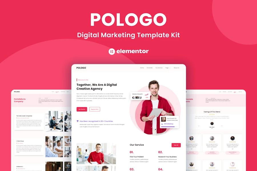 Pologo – Kit de plantillas Elementor de marketing digital