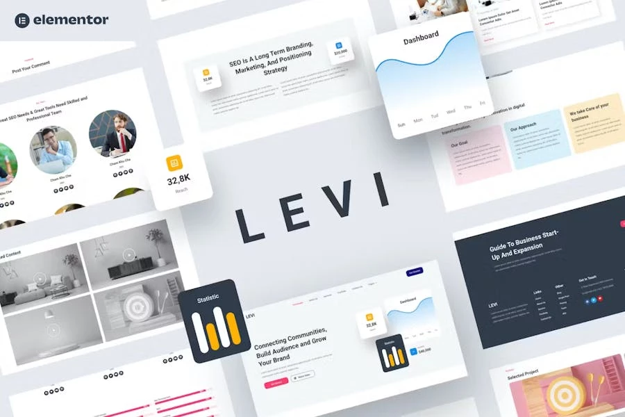 Levi – Kit de plantillas Elementor de Marketing Digital