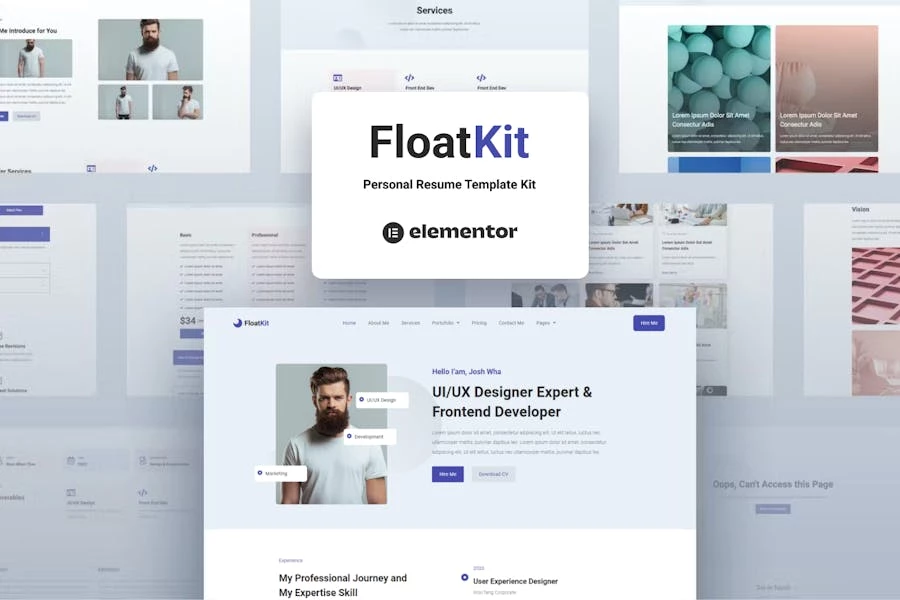 FloatKit – Kit de plantillas de currículum personal Elementor