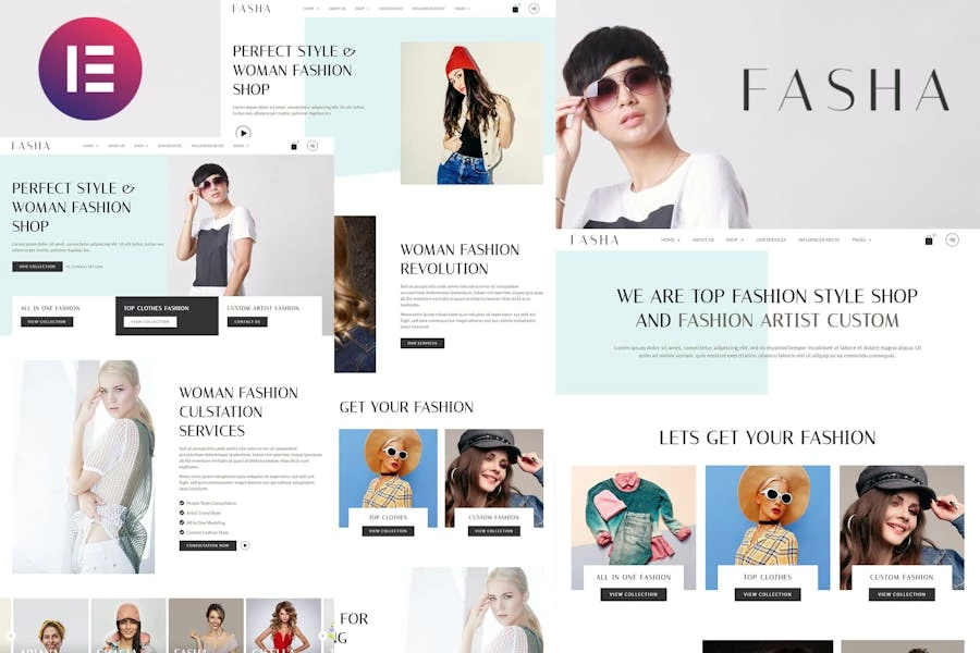 Fasha – Template Kit Elementor de comercio electrónico de moda femenina y tienda