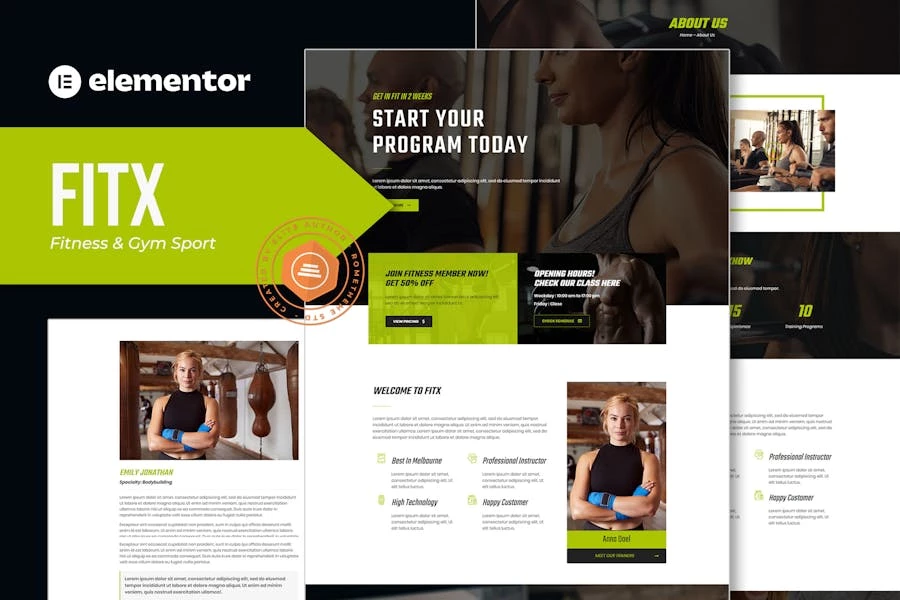 Fitx – Template Kit Elementor para Fitness & Gym