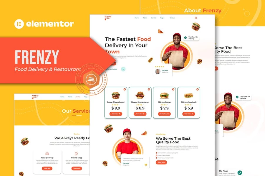 Frenzy – Template Kit Elementor de comida a domicilio y restaurante