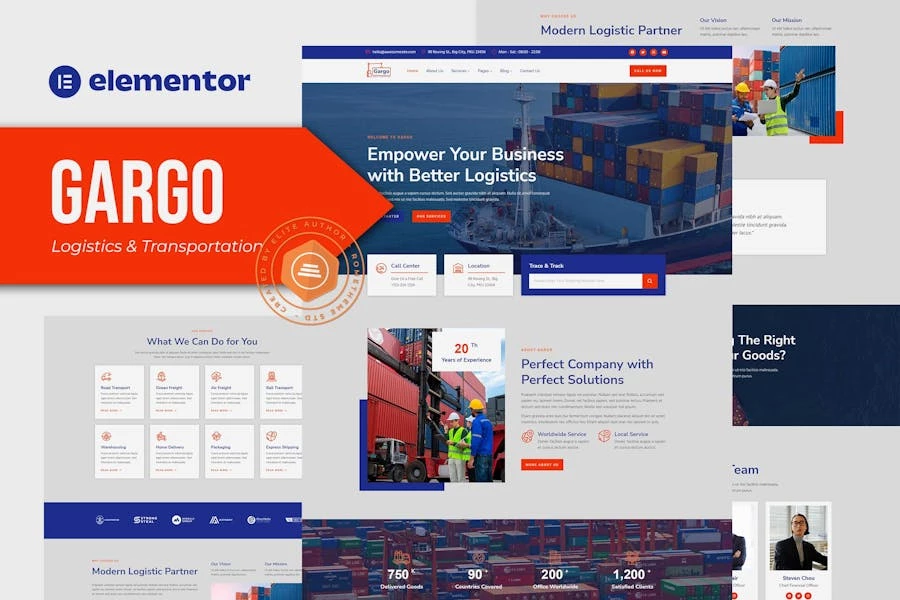 Gargo – Template Kit Elementor para logística y transporte