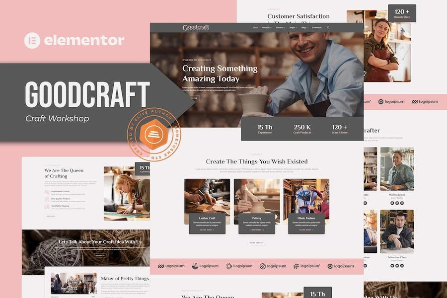 Goodcraft – Template Kit Elementor para talleres de artesanía