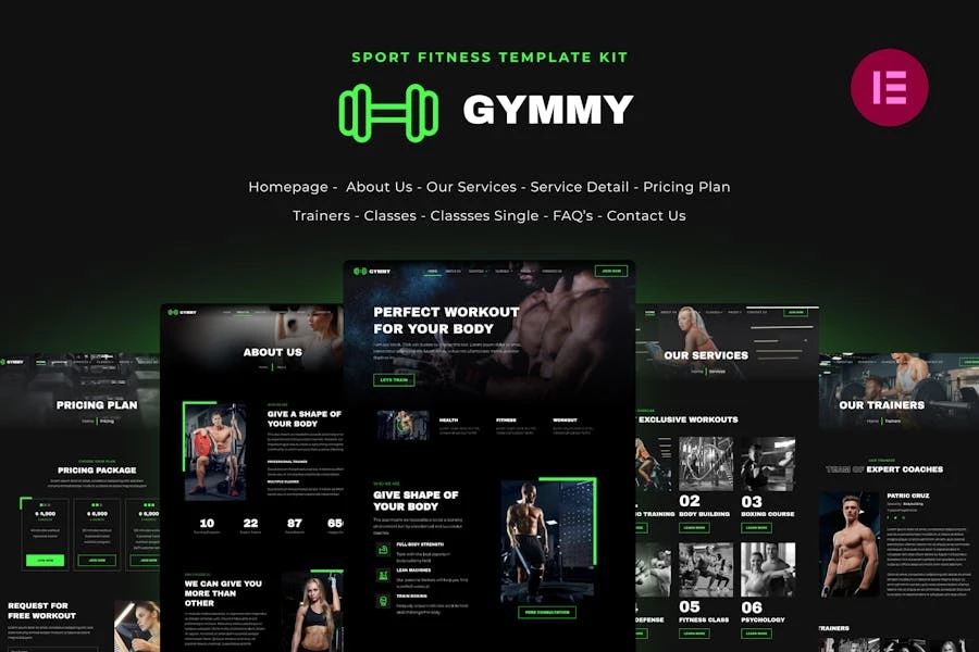 Gymmy – Template Kit Elementor de Fitness & Gym