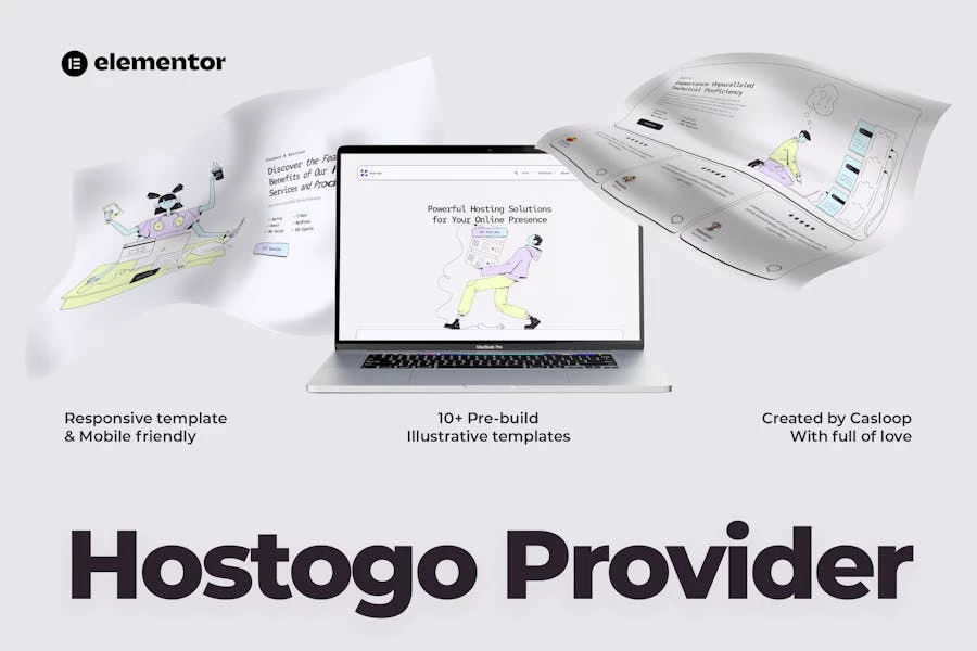 Hostogo – Kit de plantillas Elementor para proveedores de hosting