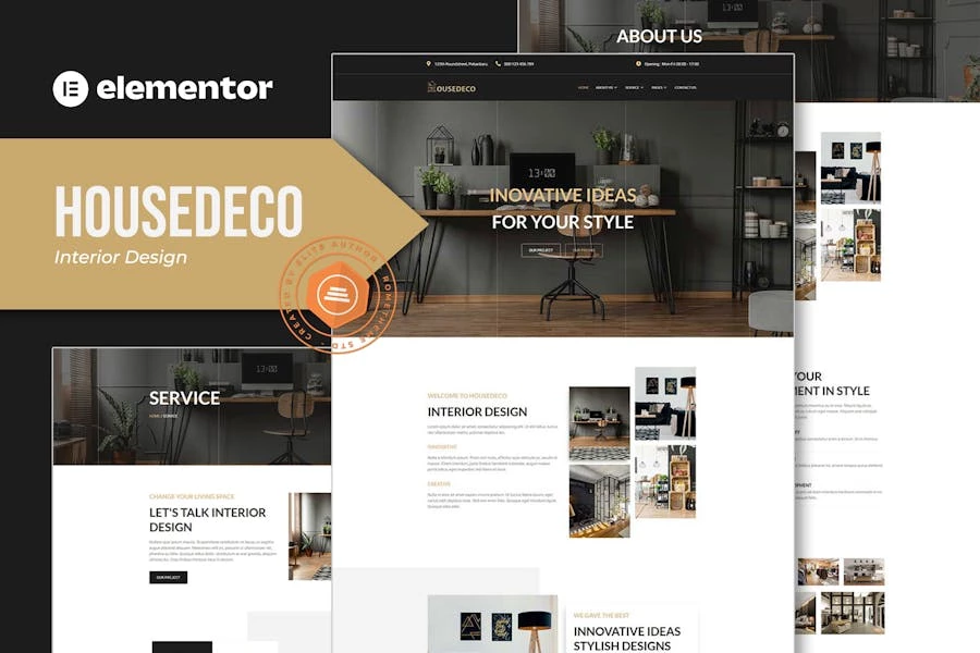 Housedeco – Template Kit Elementor de diseño de interiores