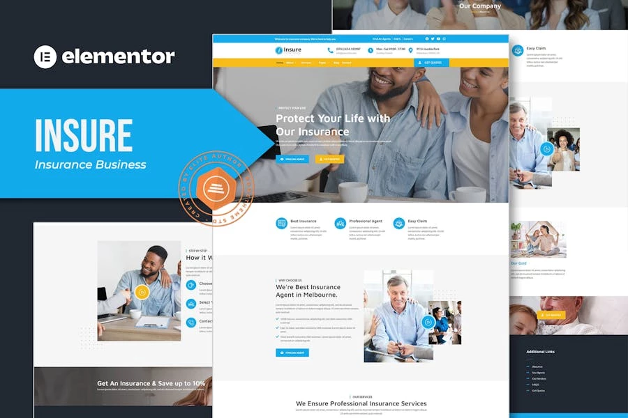 Insure – Template Kit Elementor para empresas de seguros