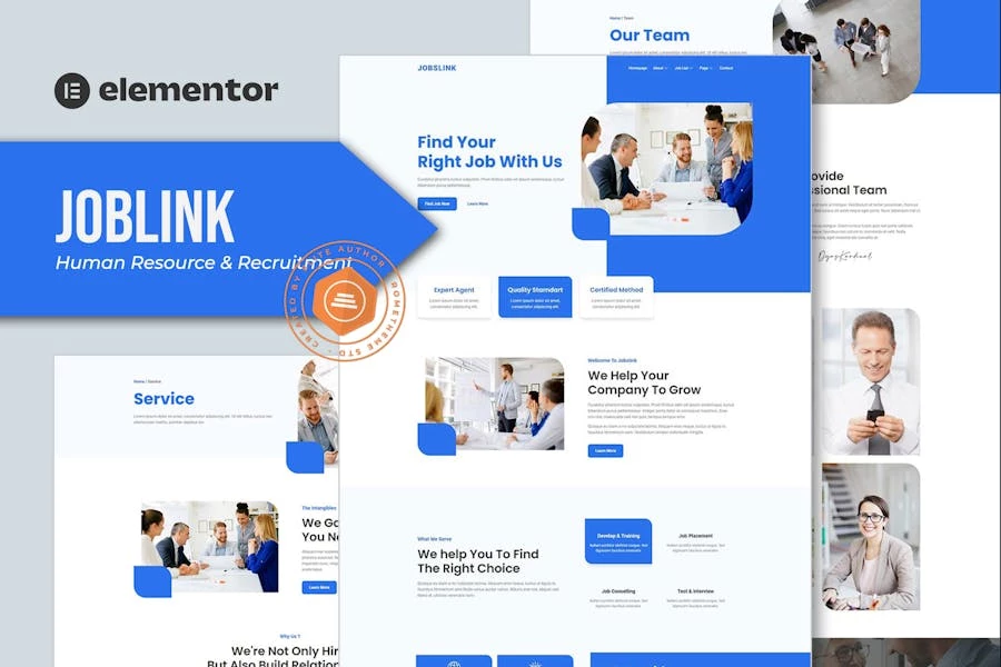Jobslink – Template Kit Elementor para Agencia de recursos humanos y contratación