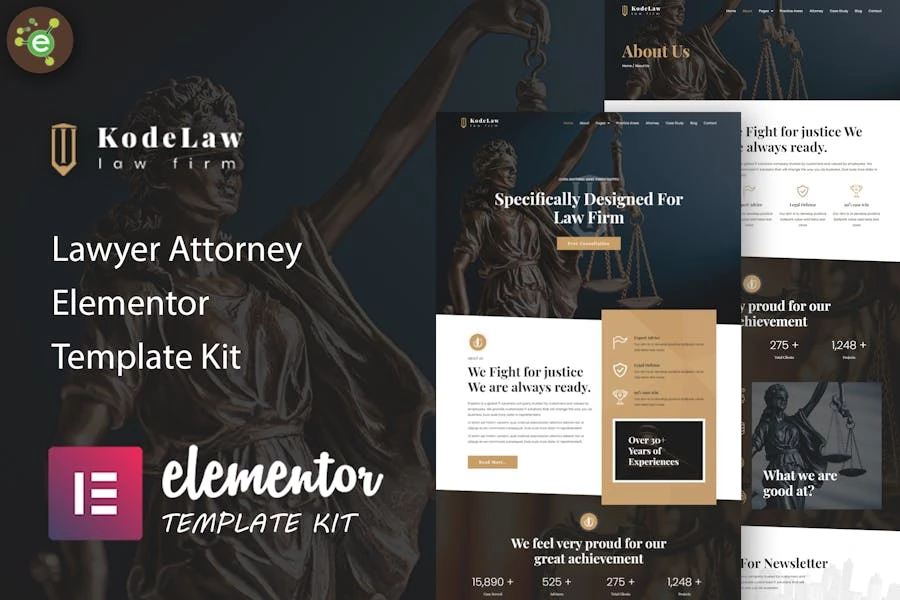 Kodelaw – Template Kit Elementor para abogados