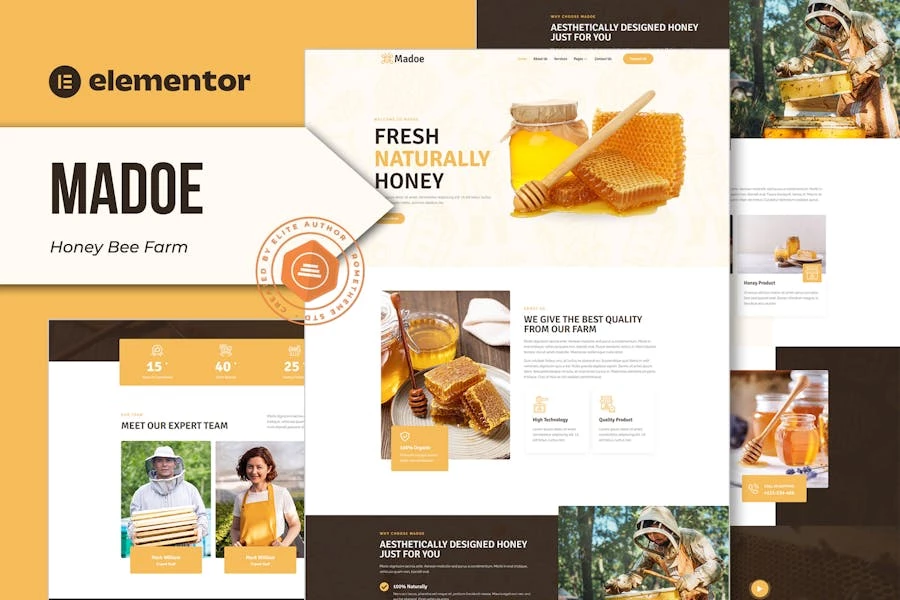 Madoe – Template Kit Elementor de Honey Bee Farm