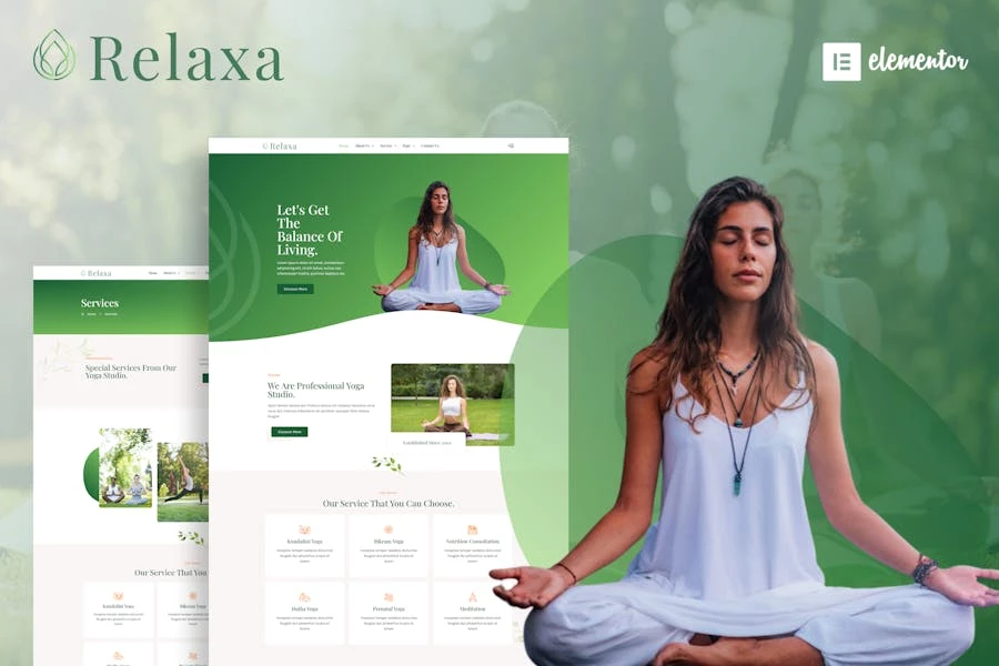 Relaxa – Template Kit Elementor para profesores y estudios de yoga