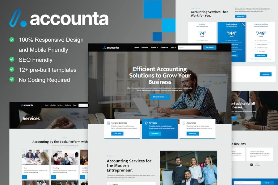AccountA – Kit de plantillas Elementor para empresa de contabilidad