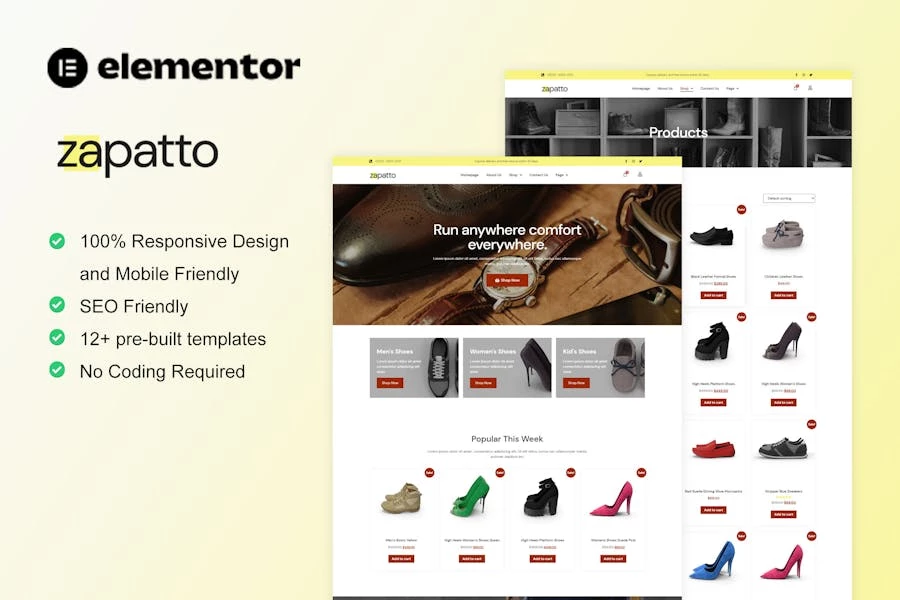 Zapatto – Shoes Store WooCommerce Elementor Template Kit