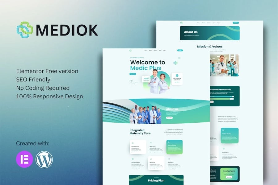 Mediok – Kit de plantillas de Medical Elementor