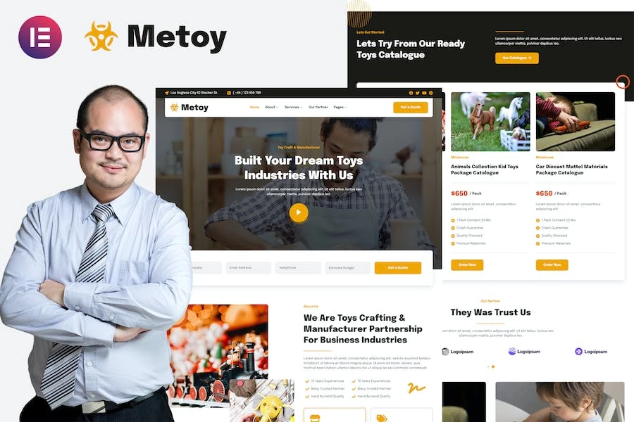 MeToy – Template Kit Elementor de la industria artesanal de