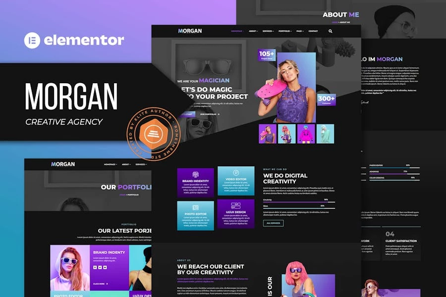 Morgan – Template Kit de Elementor para agencia creativa y Porfolio