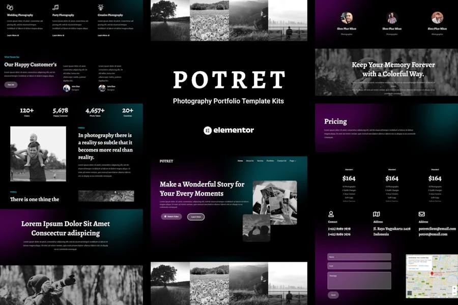 Potret – Kit de plantillas Elementor para porfolio fotográfico