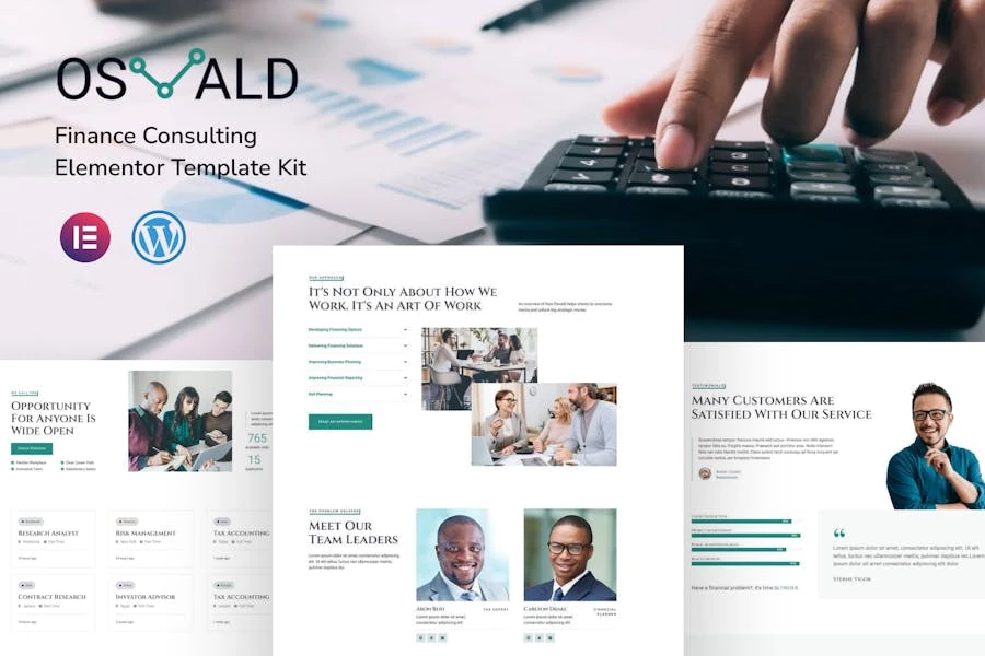 Osvald – Template Kit Elementor Pro para consultoría financiera