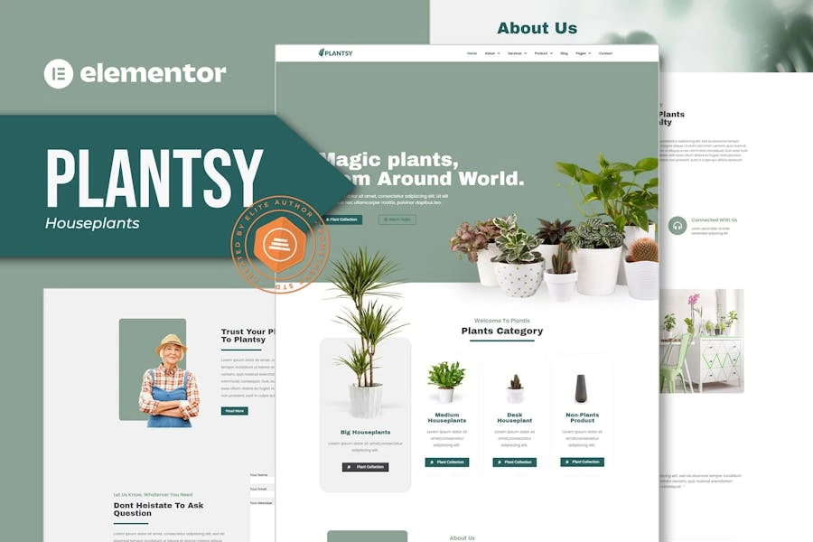 Plantsy – Template Kit Elementor de plantas de interior