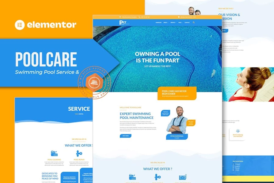 Poolcare – Template Kit Elementor para servicio y mantenimiento de piscinas