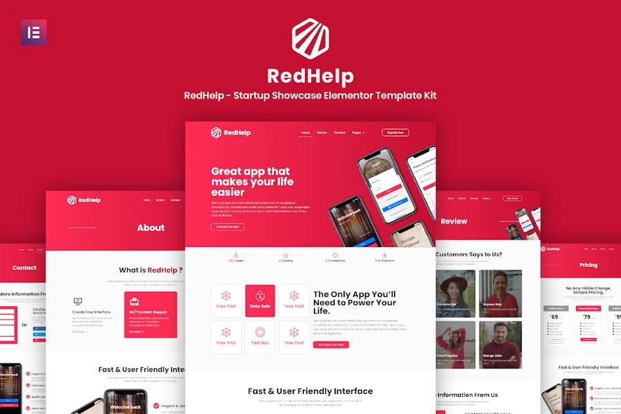RedHelp – Template Kit Elementor para Startup Show