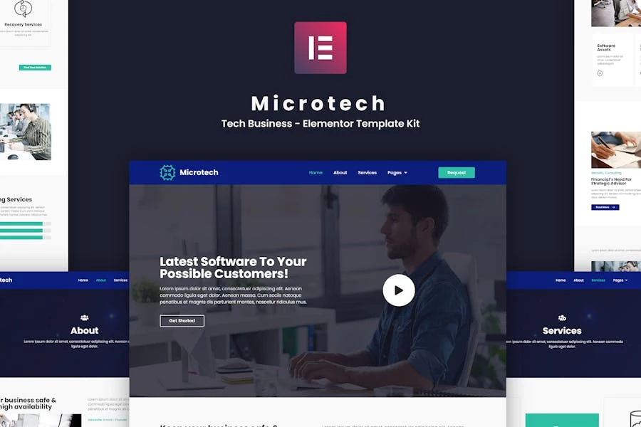 Microtech – Template Kit de Elementor de negocios tecnológicos