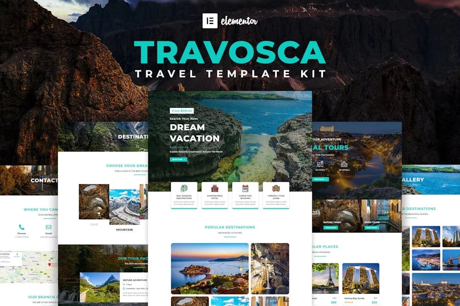 Travosca – Kit de plantillas Travel Elementor